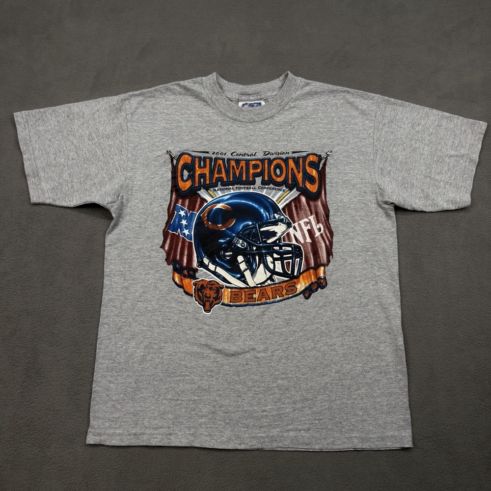 Vintage 2001 Chicago Bears NFC Central Division Champions Boys 14/16 Youth Kids